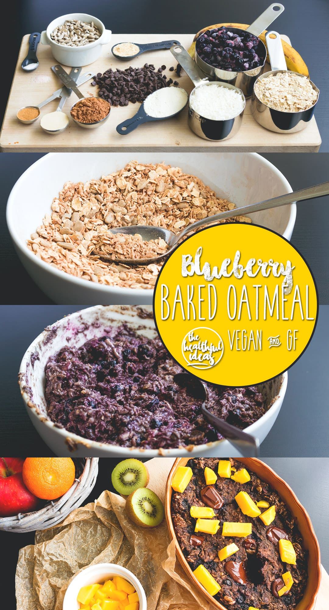Blueberry Baked Oatmeal - delicious comforting breakfast recipe that happens to be good for you. I love baked oatmeal! Great topped with tropical fruits, chocolate, and nut butter. | thehealthfulideas.com