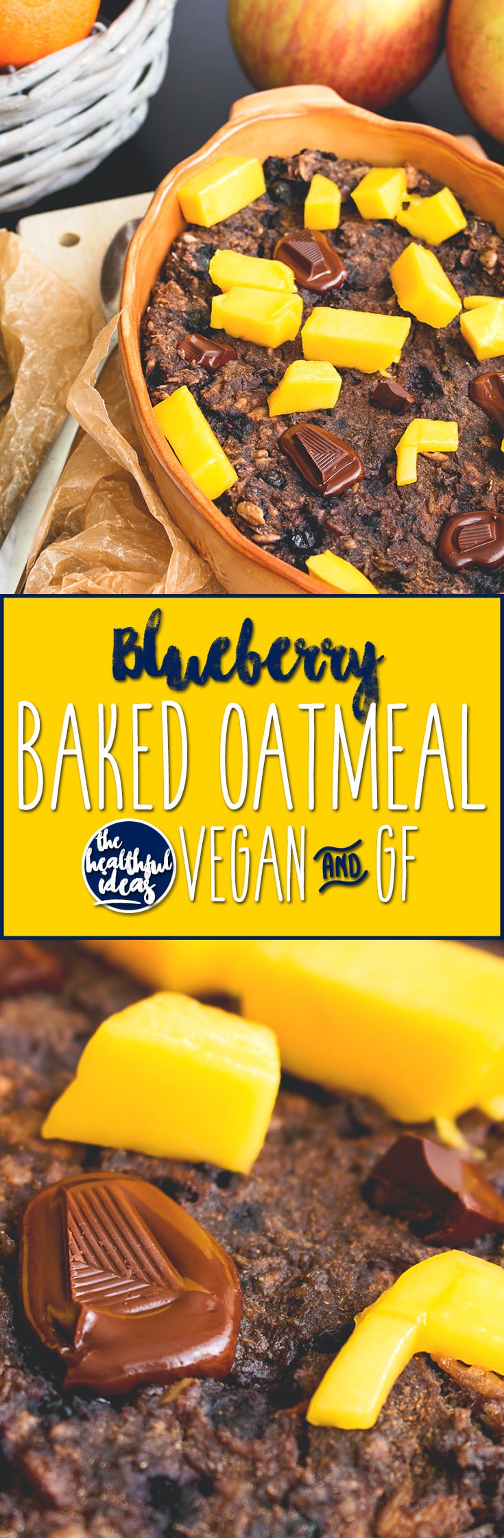 Blueberry Baked Oatmeal - delicious comforting breakfast recipe that happens to be good for you. I love baked oatmeal! Great topped with tropical fruits, chocolate, and nut butter. | thehealthfulideas.com