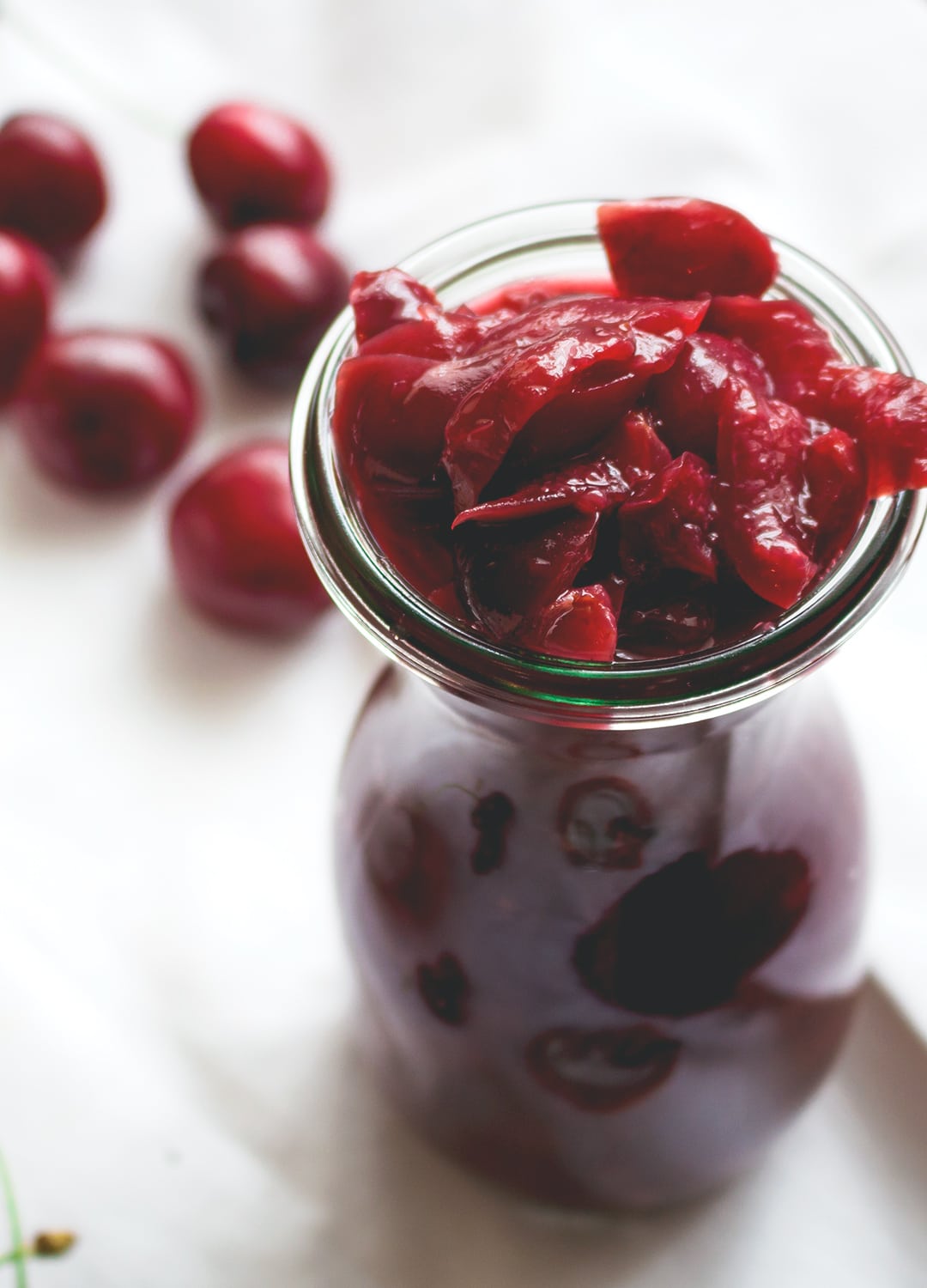 Cherry Compote - easy to make with only a couple ingredients! My family loves to make this recipe in the summer, so delicious! | thehealthfulideas.com