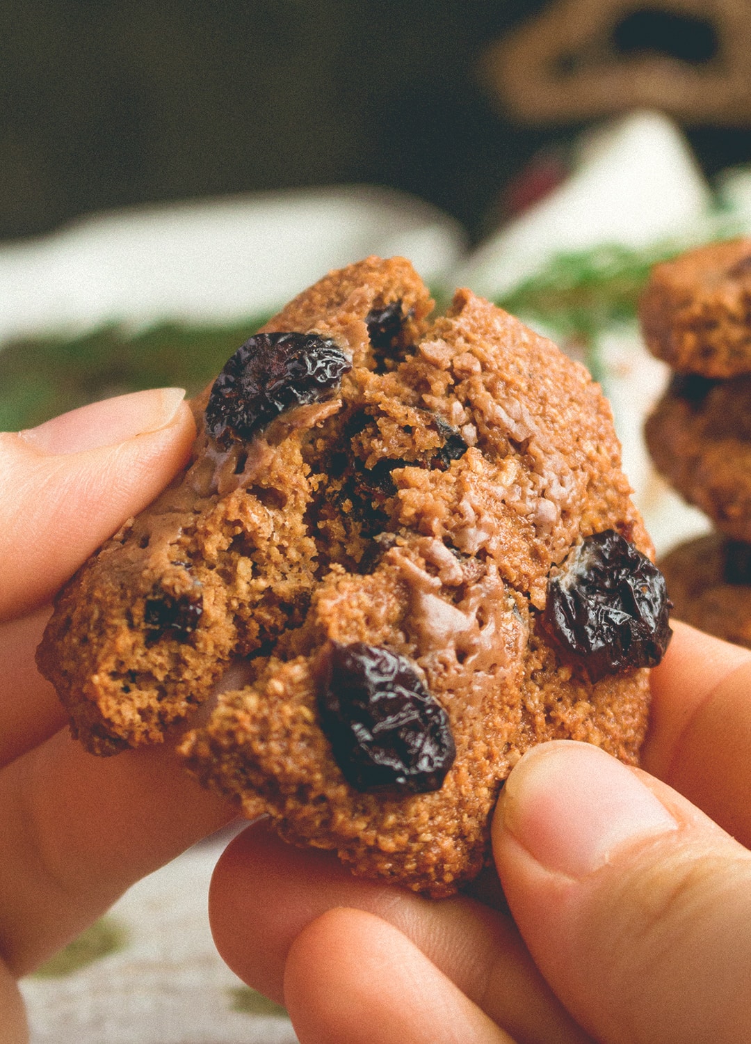 Cranberry Oat Cookies - crispy on the edges, chewy in the middle. These gingerbread flavored cookies are absolutely scrumptious! Our favorite Christmas recipe! | thehealthfulideas.com