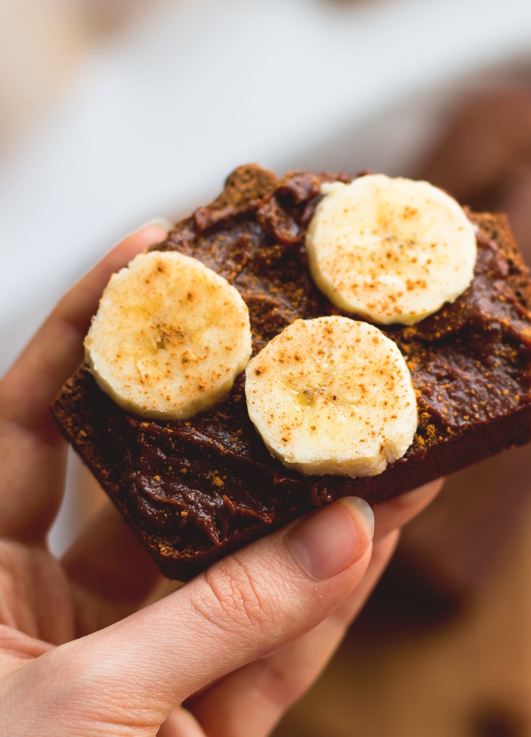 Healthy Banana Bread - delicious, sweet, hearty, and great with homemade nutella! This banana bread recipe is great for quick breakfast or a snack with raspberry chia jam or coconut yoghurt. | thehealthfulideas.com
