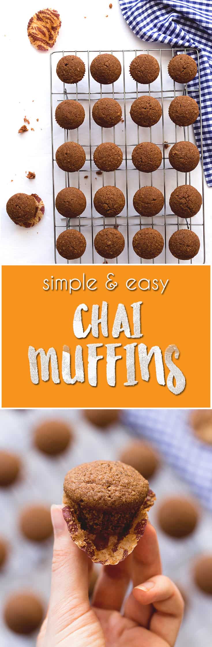 Simple Chai Muffins - a great breakfast for chai tea lovers! They're easy to make, gluten and dairy free, and absolutely devine! You'll want to keep baking chai-spiced food! | thehealthfulideas.com