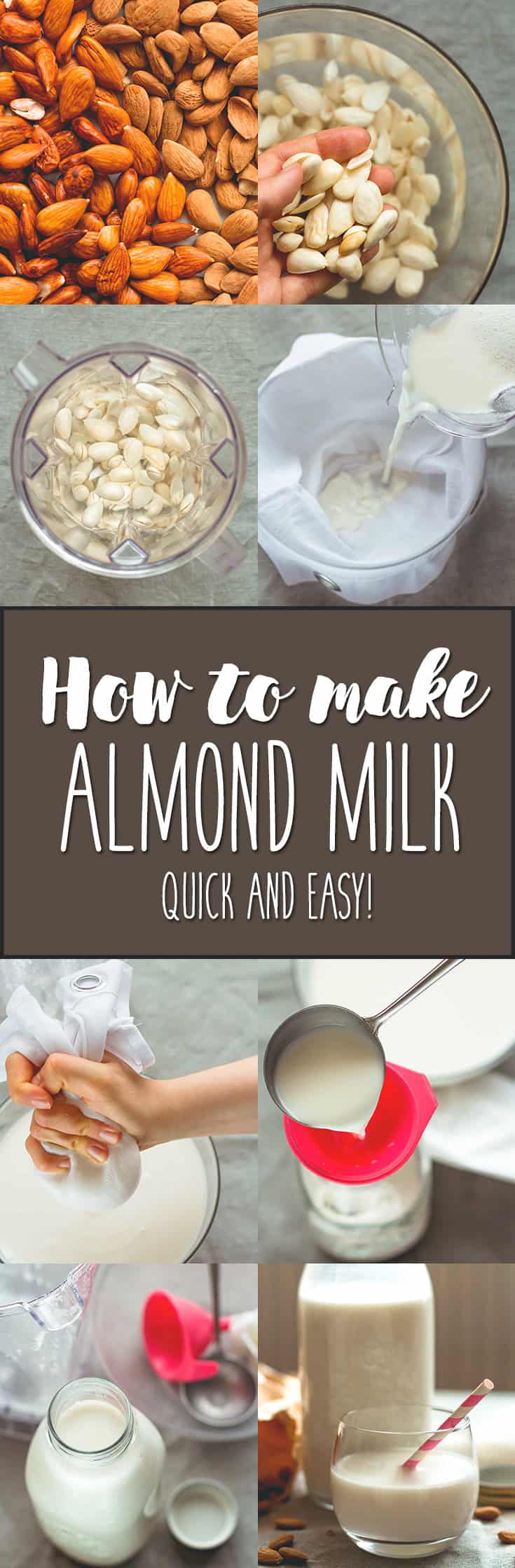 How to Make Almond Milk? Try this quick & EASY recipe, you'll love it! So delicious! | thehealthfulideas.com