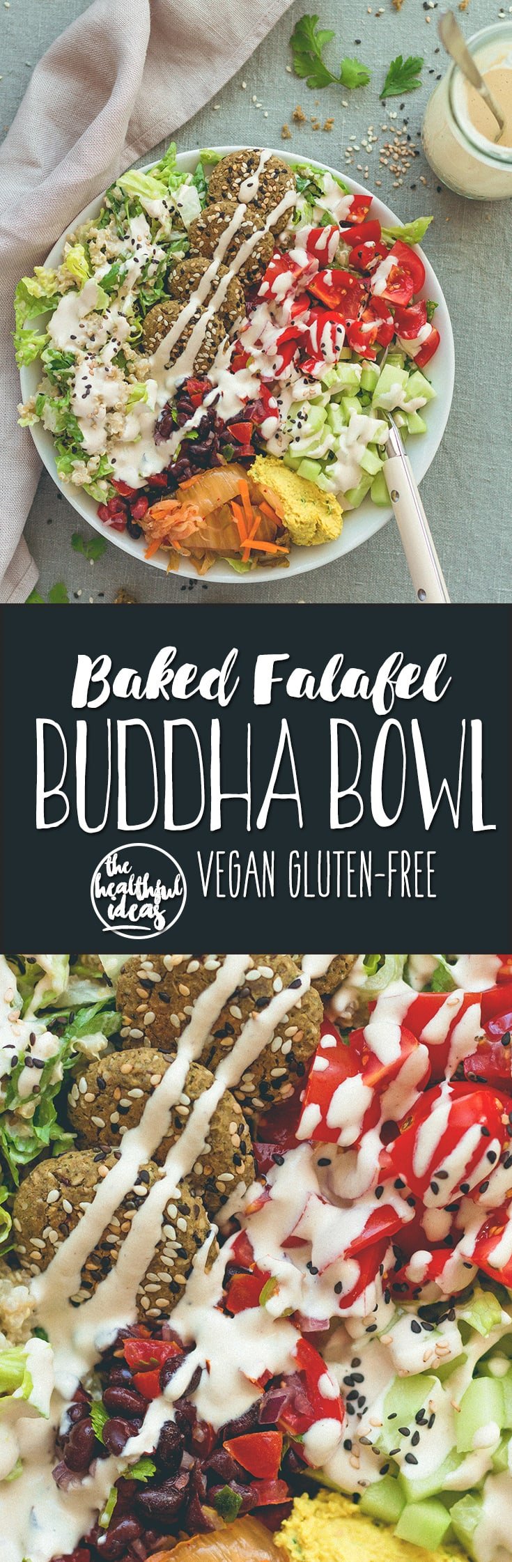 Baked Falafel Buddha Bowl - these falafels are healthy, easy, to make, gluten-free, vegan, and totally delicious! You'll love this recipe! | thehealthfulideas.com