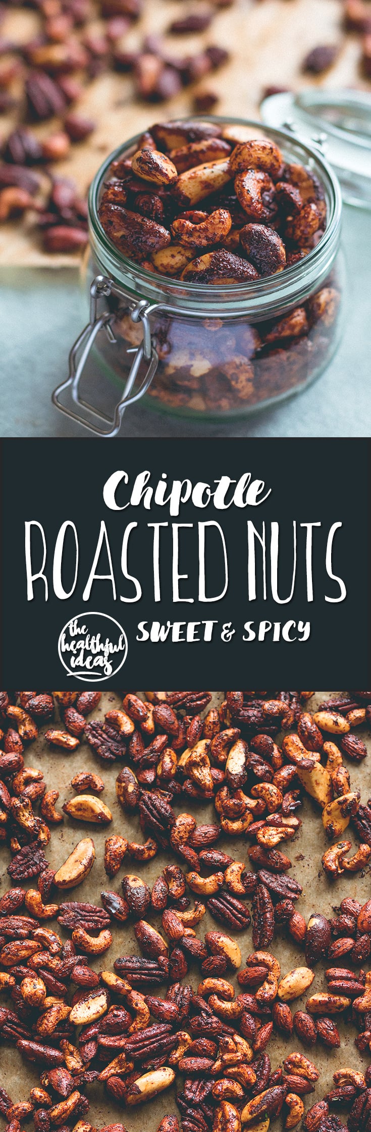 Chipotle Roasted Nuts - maple syrup, coconut oil, and spices. These are incredible! Vegan and gluten-free. | thehealthfulideas.com