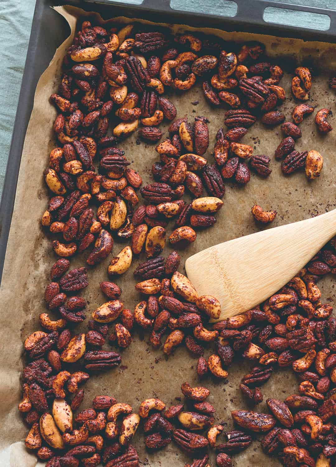 Chipotle Roasted Nuts - maple syrup, coconut oil, and spices. These are incredible! Vegan and gluten-free. | thehealthfulideas.com