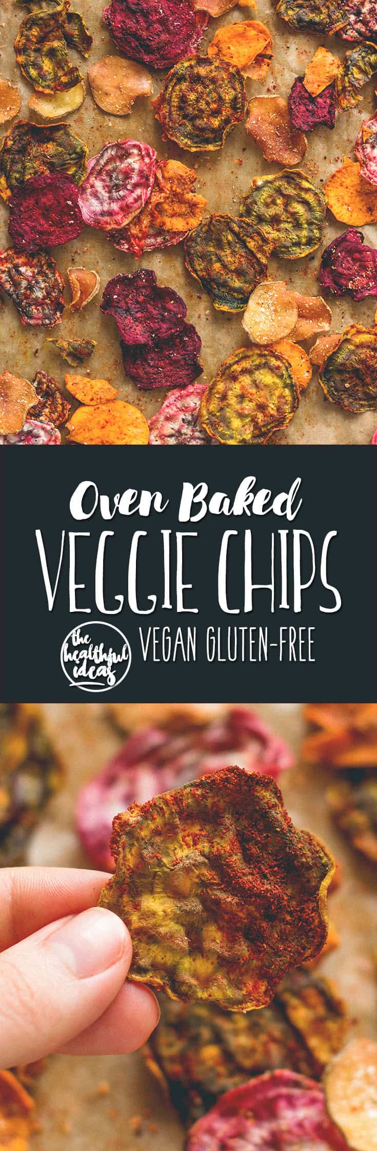 Oven Baked Veggie Chips - red, yellow, and pink beets, sweet potatoes, and some regular potatoes is all you need! Plus your favorite seasoning. You'll absolutely love these. Crunchy & delicious. | thehealthfulideas.com