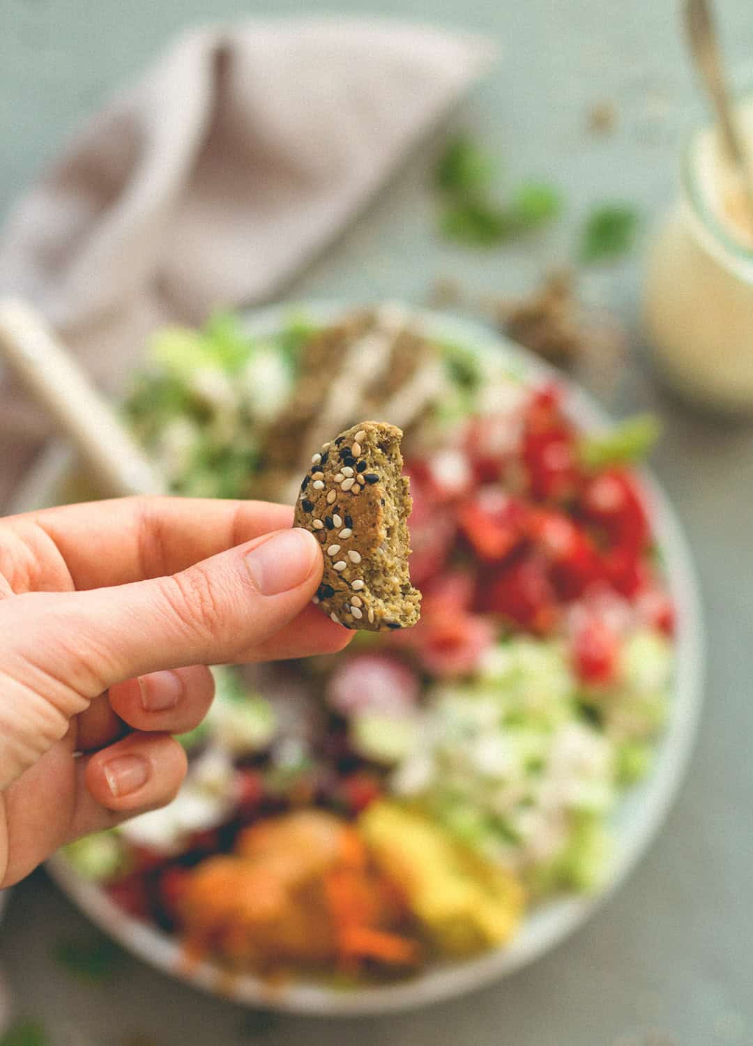 Baked Falafel Buddha Bowl - these falafels are healthy, easy, to make, gluten-free, vegan, and totally delicious! You'll love this recipe! | thehealthfulideas.com