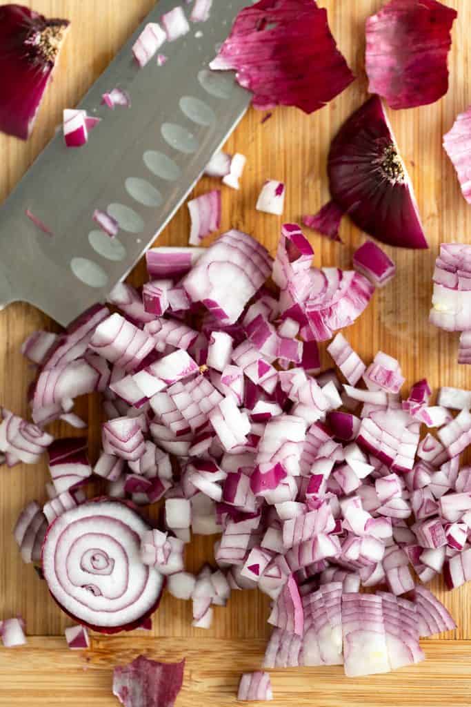 Vegan Mashed Potatoes with Caraway Seeds and Red Onion