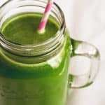 Green Juice with Ginger - delicious alkalizing green juice with ginger and lemon. Full of amazing vitamins and minerals your body craves! One green juice a day keeps the doctor away. I love this recipe! | thehealthfulideas.com