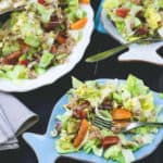 Colorful Salad with Tuna and Sundried Tomatoes - delicious easy every day summer lunch. A few ingredients include lettuce, cherry tomatoes, cucumber, avocado, and dressing. Great as packed lunch! | thehealthfulideas.com