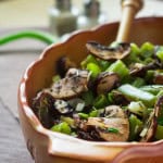 Sauteed Mushrooms with Green Beans are the perfect addition to your family dinner. Savory, healthy, and full of herbs. Love serving them with roasted fish, other vegetables, or on their own. Sauteed mushrooms with green beans are the perfect addition to your family dinner. Love serving them with roasted fish or other vegetables. | thehealthfulideas.com