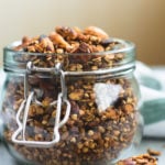 Maple Banana Granola - delicious easy to make granola full of nuts and seeds. Gluten-free and refined-sugar free! I love this granola, it's so simple yet so heavenly. | thehealthfulideas.com