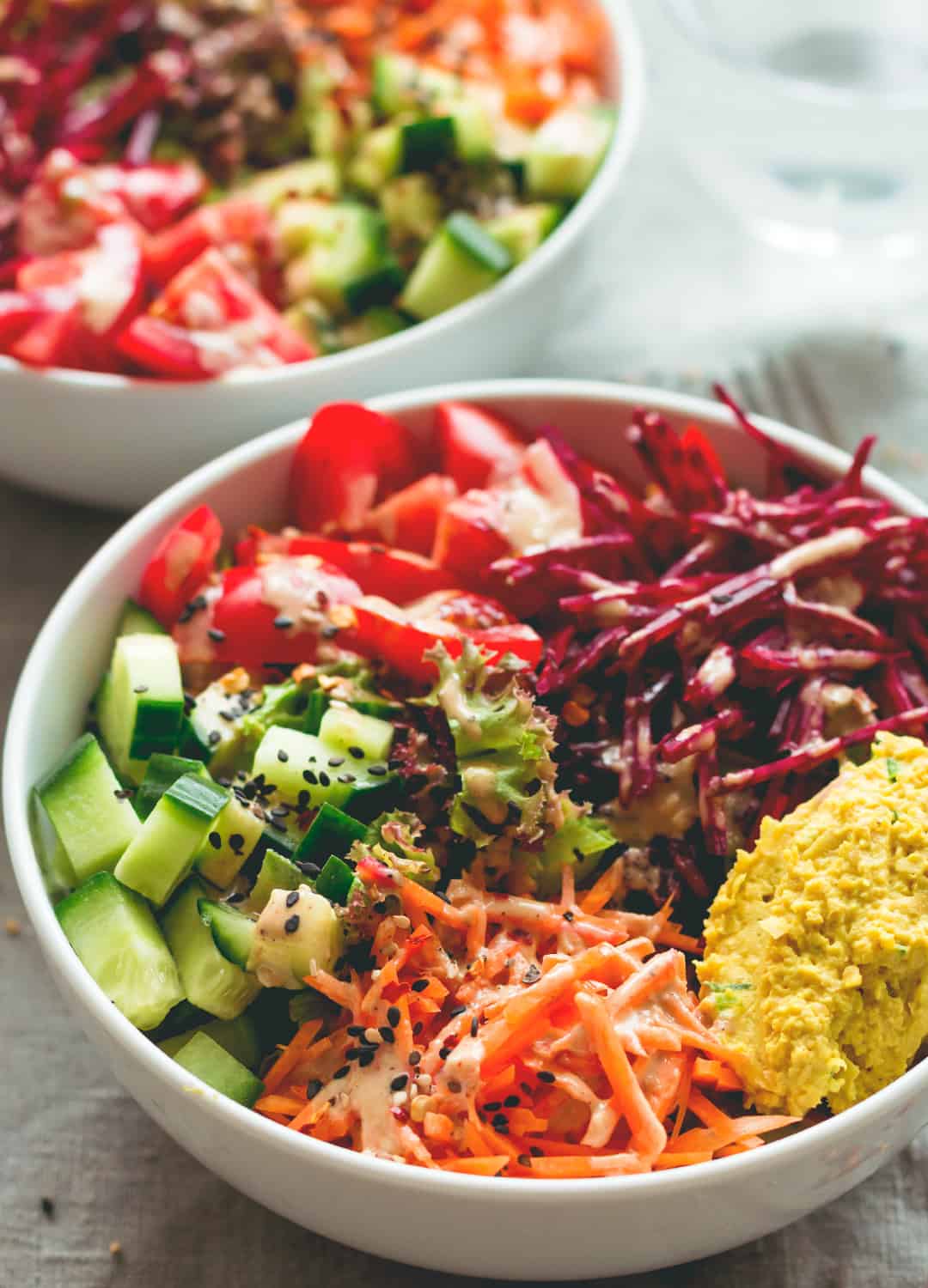Black Rice Salad Bowl with Tahini Dressing