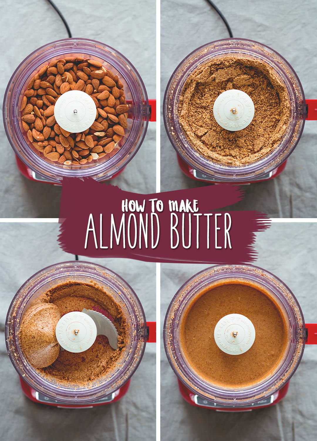 How to Make Almond Butter - homemade almond butter is much tastier than store-bought and extremely easy to make! You'll love making your own. Enjoy plain or try one of my recommended flavors! | thehealthfulideas.com