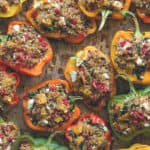 Quinoa Stuffed Bell Peppers with Butternut Squash, Cranberries, and sage (vegan, GF) I totally love this recipe! Perfect for fall, comforting, hearty, and filling. | thehealthfulideas.com