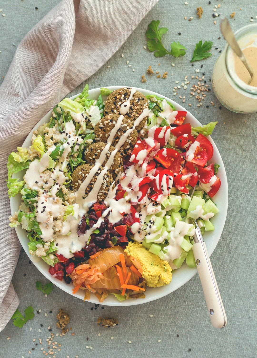 Baked Falafel Buddha Bowl - these falafels are healthy, easy, to make, gluten-free, vegan, and totally delicious! You'll love this recipe! | thehealthfulideas.com