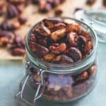 Chipotle Roasted Nuts - maple syrup, coconut oil, and spices. These are incredible! Vegan and gluten-free. | thehealthfulideas.com