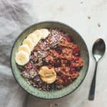 Sour Cherry Chocolate Oatmeal - this oatmeal is creamy, decadent, and chocolatey. It's like having dessert for breakfast, you'll love this recipe. Simply, easy to make & delicious. | thehealthfulideas.com