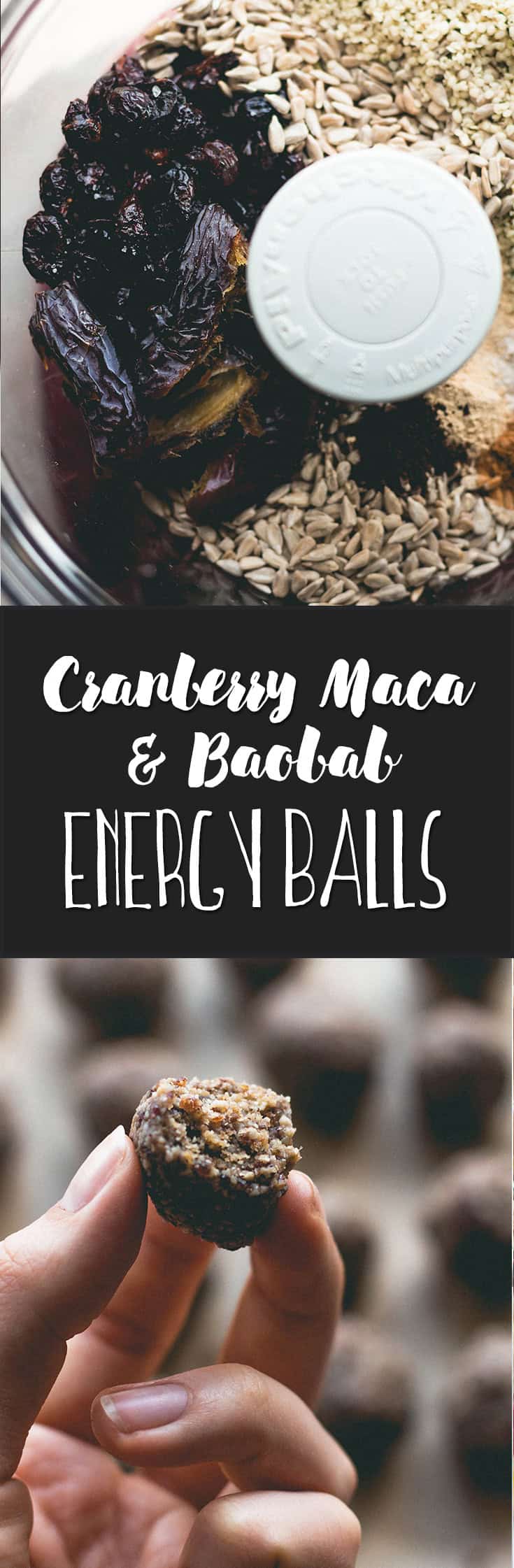 Cranberry Maca Baobab Energy Bites