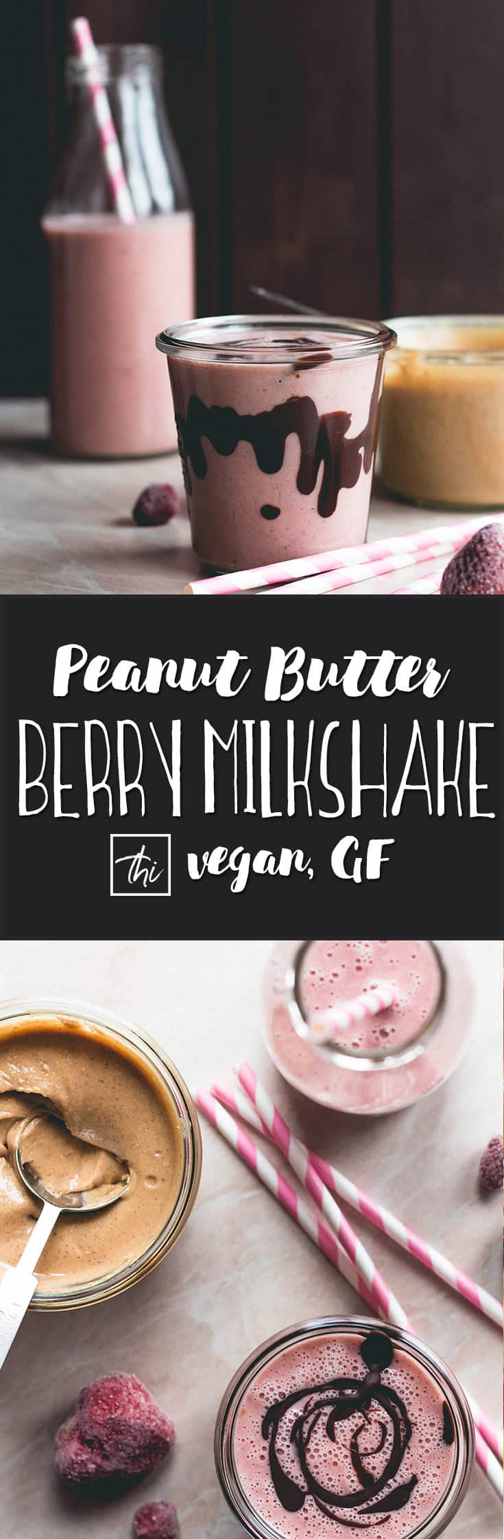 Wild Peanut Butter Strawberry Milkshake (vegan)