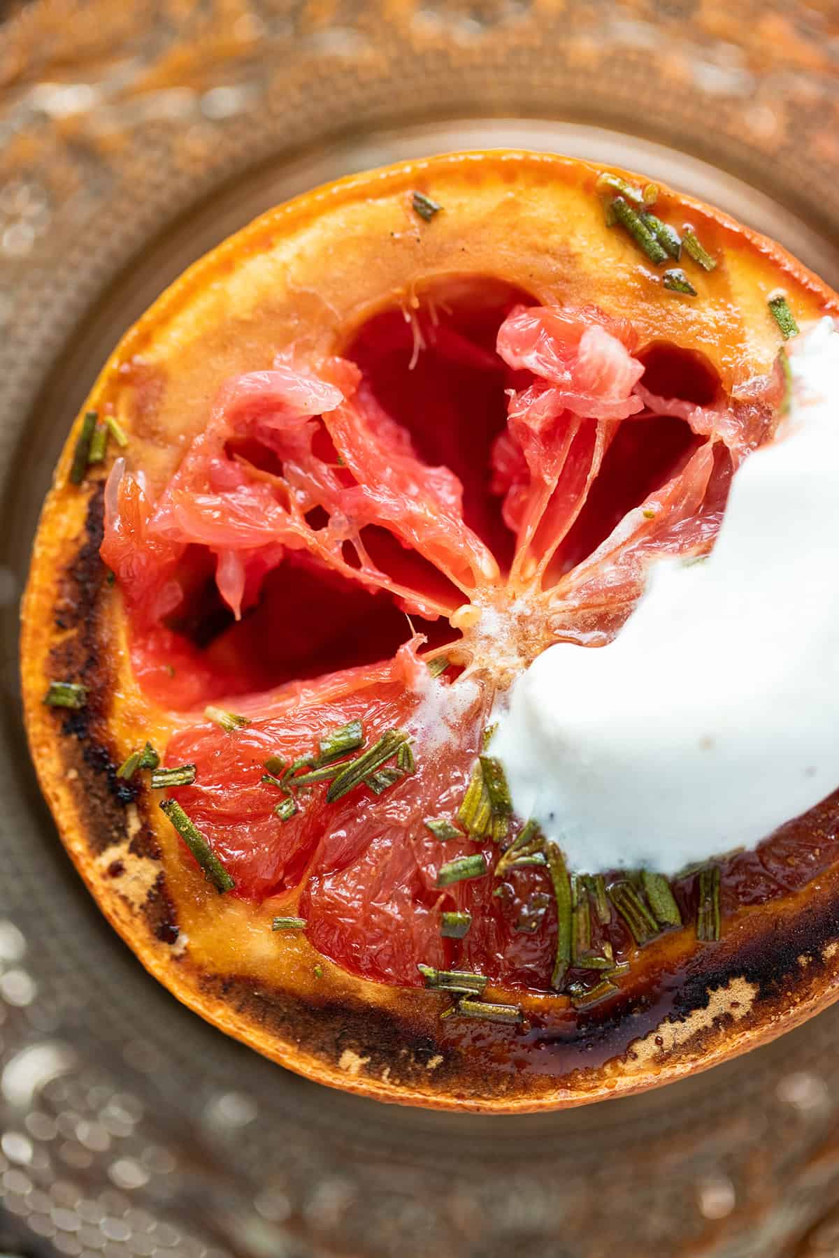 Broiled Grapefruit with Rosemary, Coconut Sugar, and Vegan Vanilla Ice Cream - The Healthful Ideas