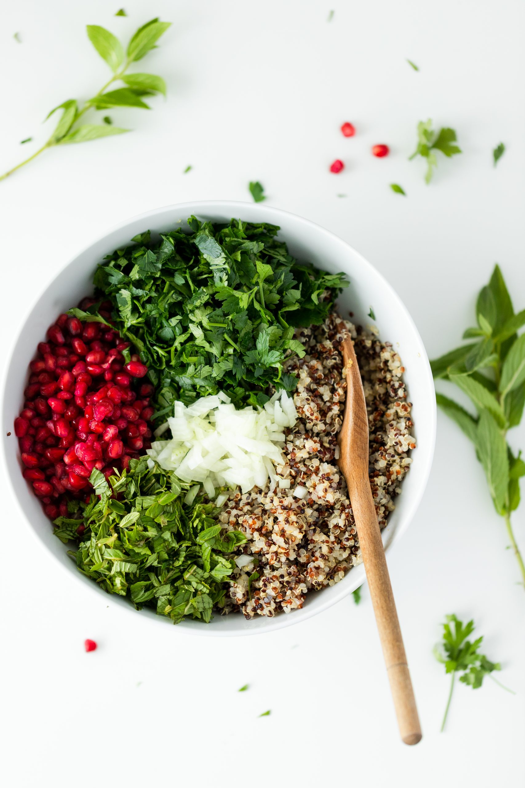 Quinoa Salad with Parsley and Pomegranate Seeds