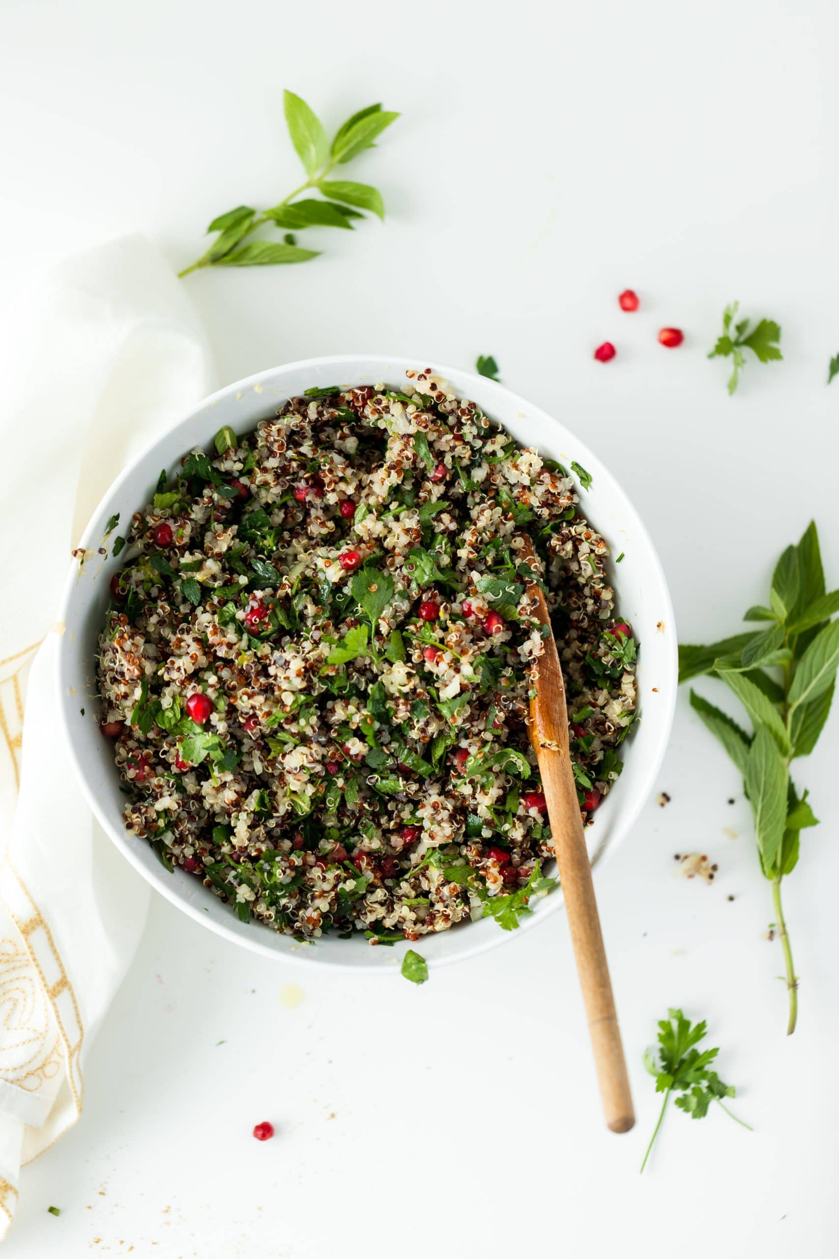 Quinoa Salad with Parsley and Pomegranate Seeds