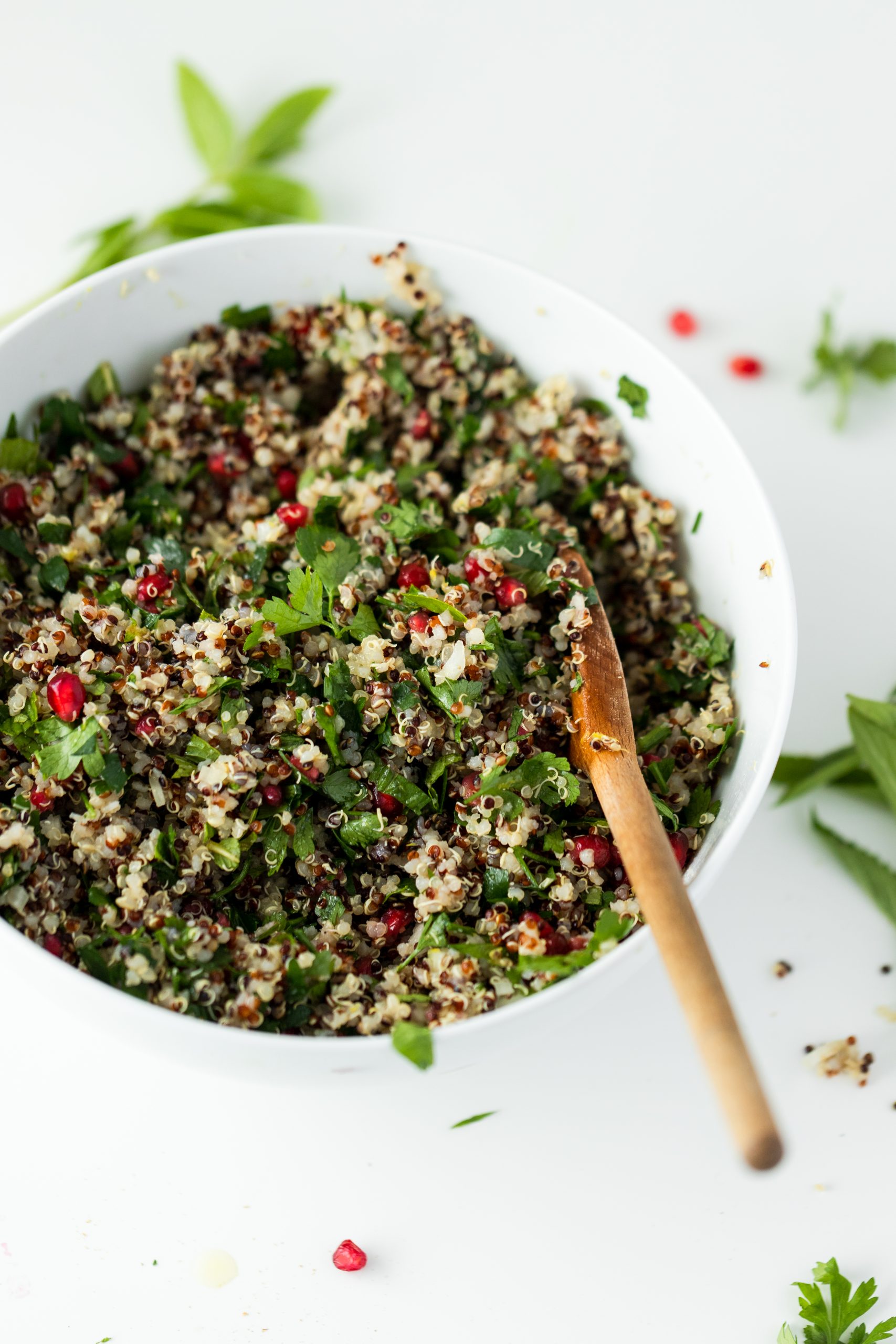 Quinoa Salad with Parsley and Pomegranate Seeds