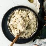 Vegan Mashed Potatoes with Caraway Seeds and Red Onion