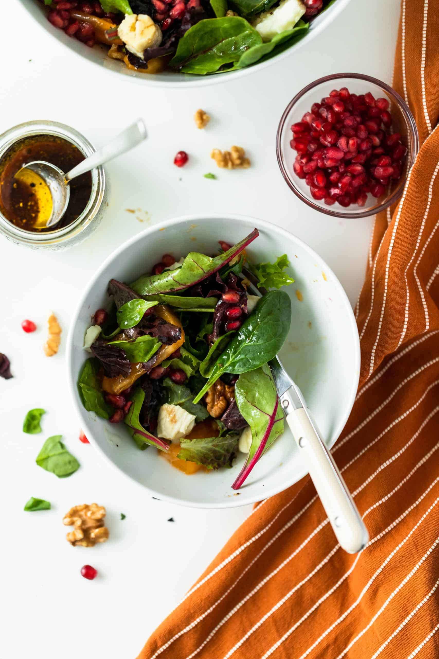 Persimmon Salad with Goat Brie and Pomegranate Seeds The Healthful Ideas