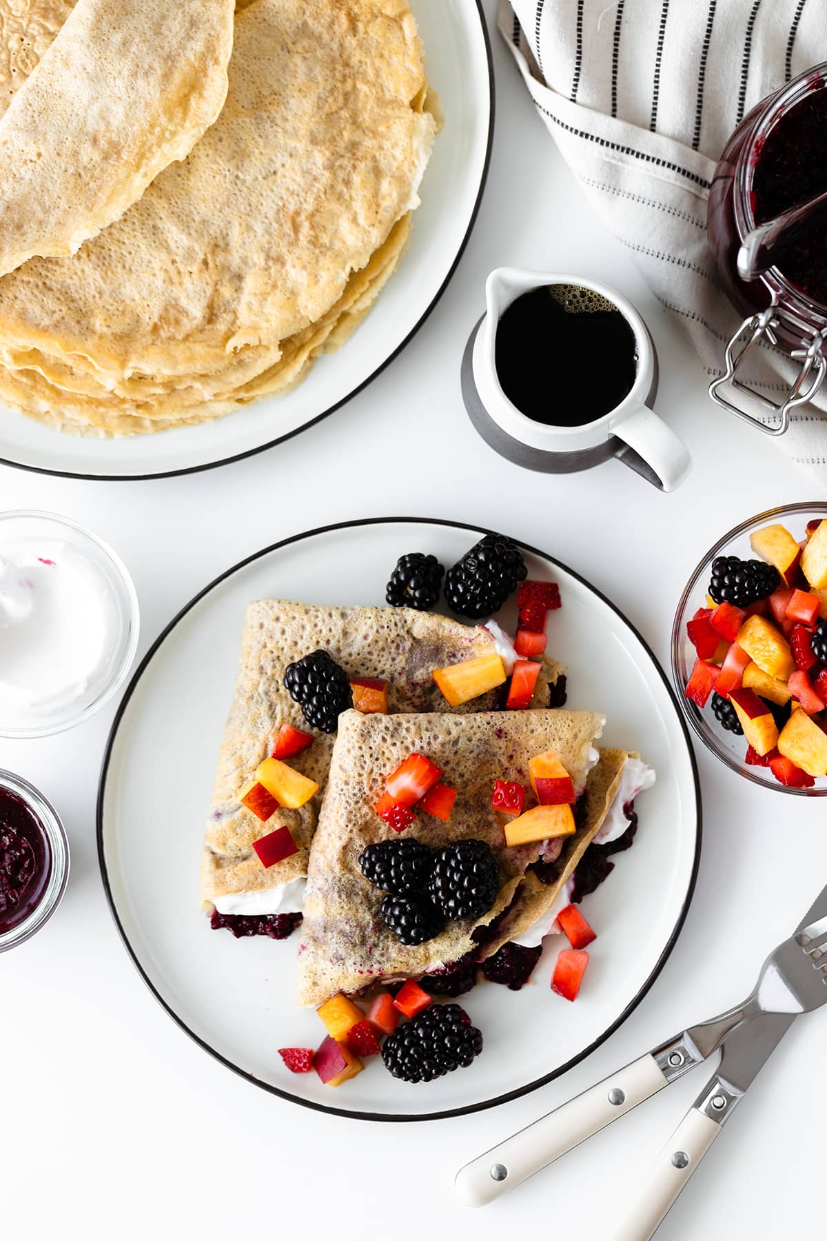 Gluten-free Crepes with Lavender Blackberry Jam