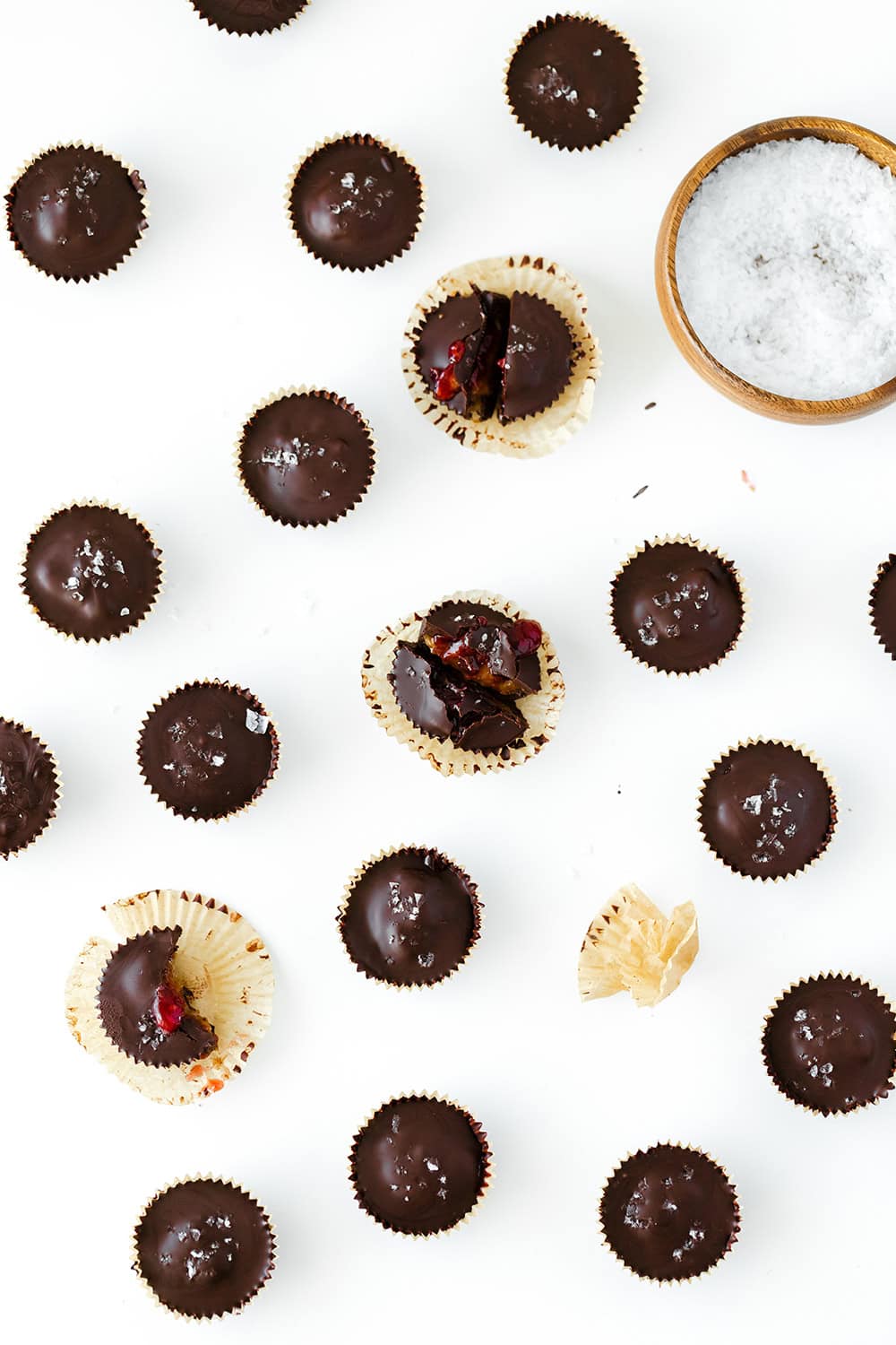 Salted PB&J Chocolate Cups