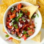 Pico de Gallo served with tortilla chips