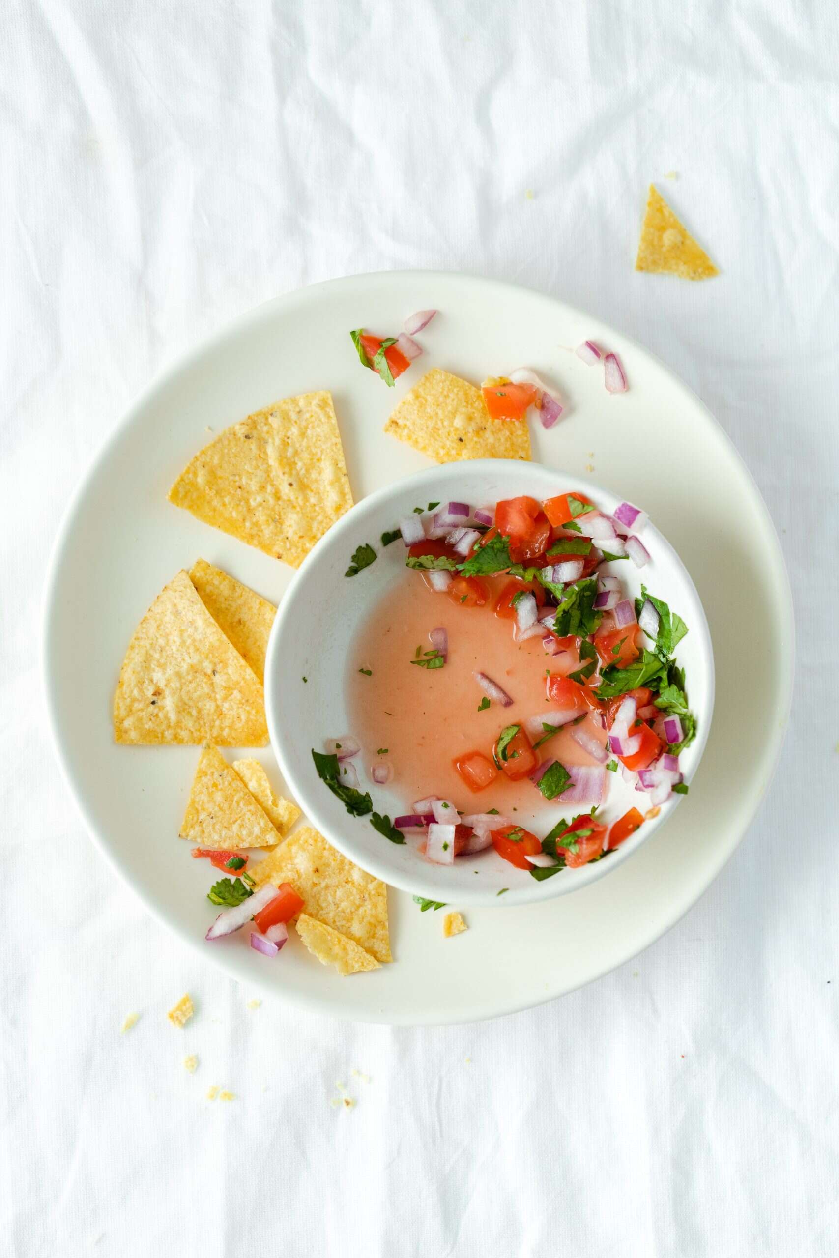 Pico de Gallo served with tortilla chips