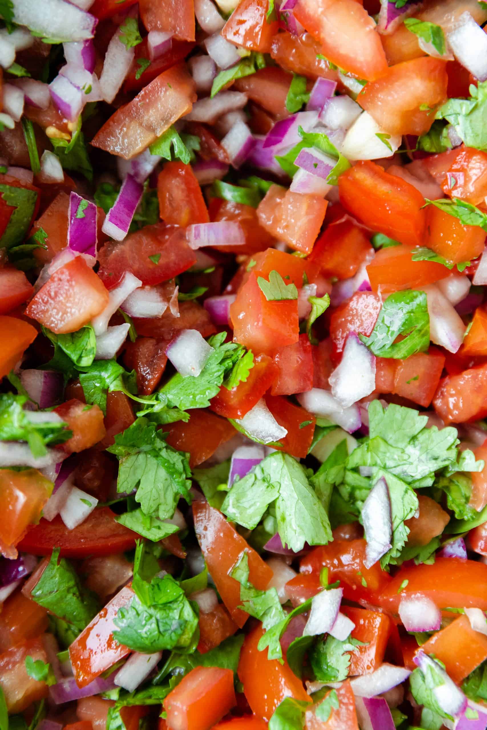 Pico de Gallo served with tortilla chips