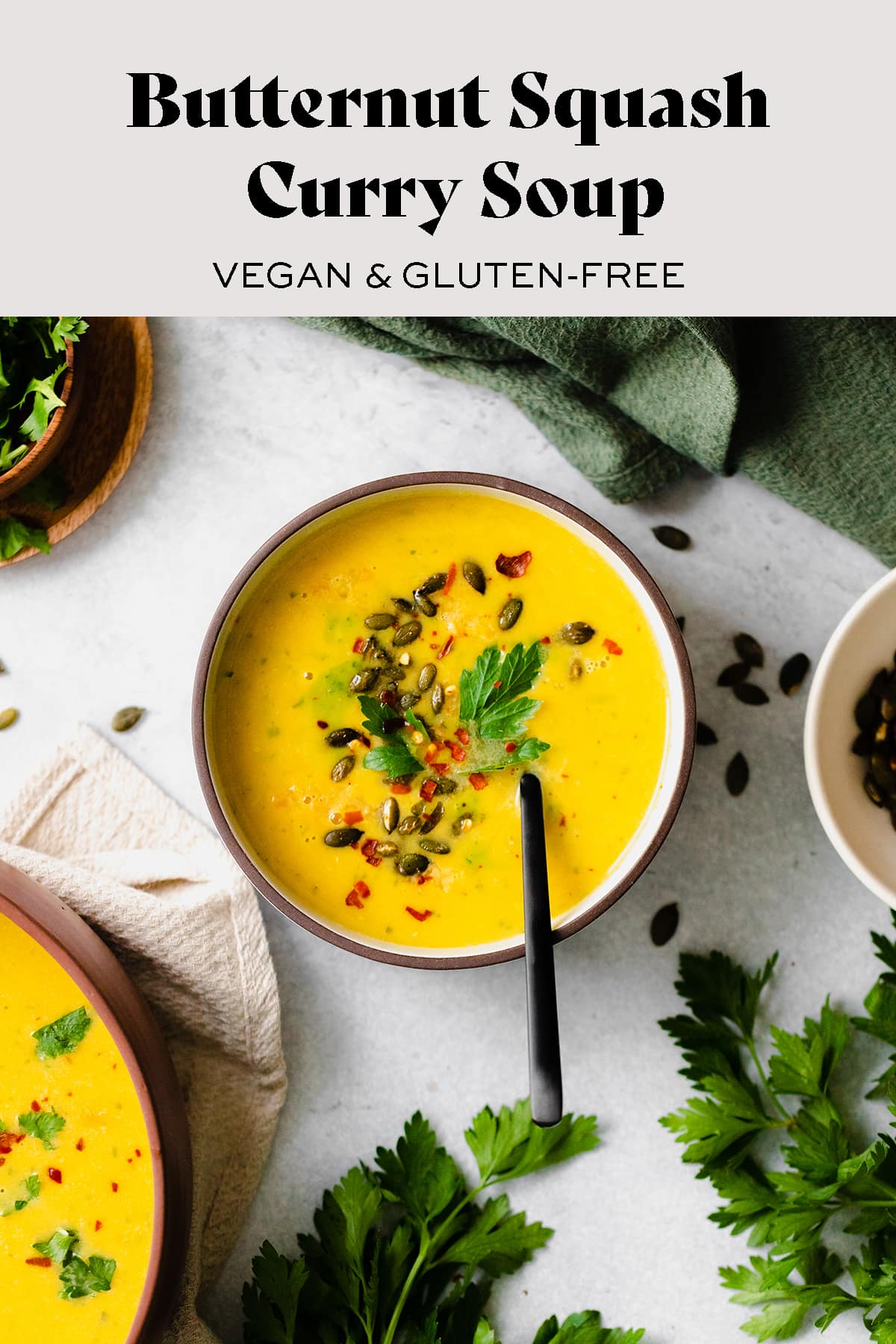 Butternut Squash Curry Soup with Red Lentils (vegan)