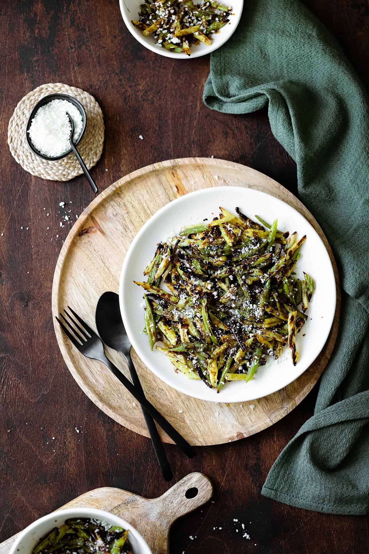 Charred Green Beans with Pecorino Cheese