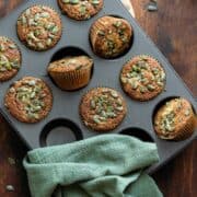 An overhead shot of Gluten-Free Pumpkin Spice Muffins