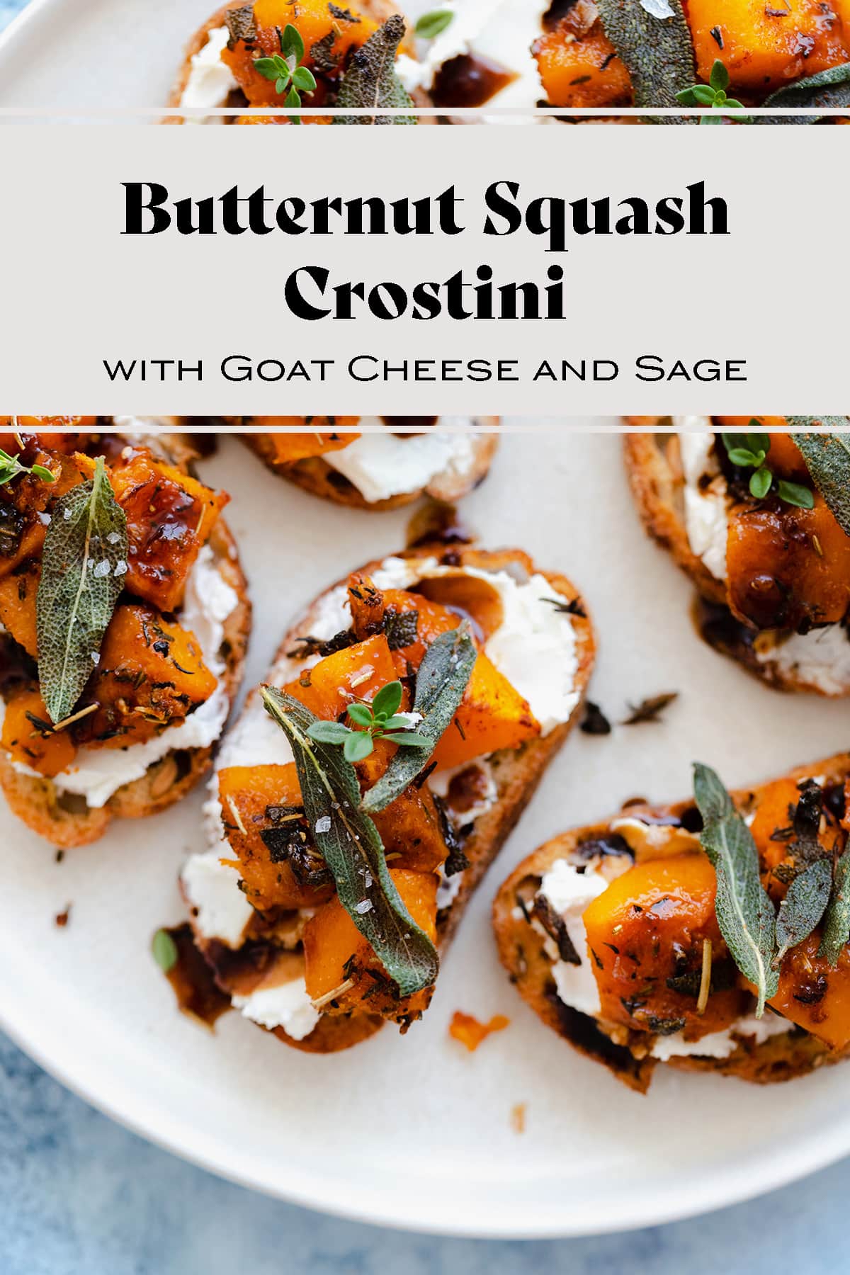 Butternut Squash Crostini with Goat Cheese and Fig Glaze