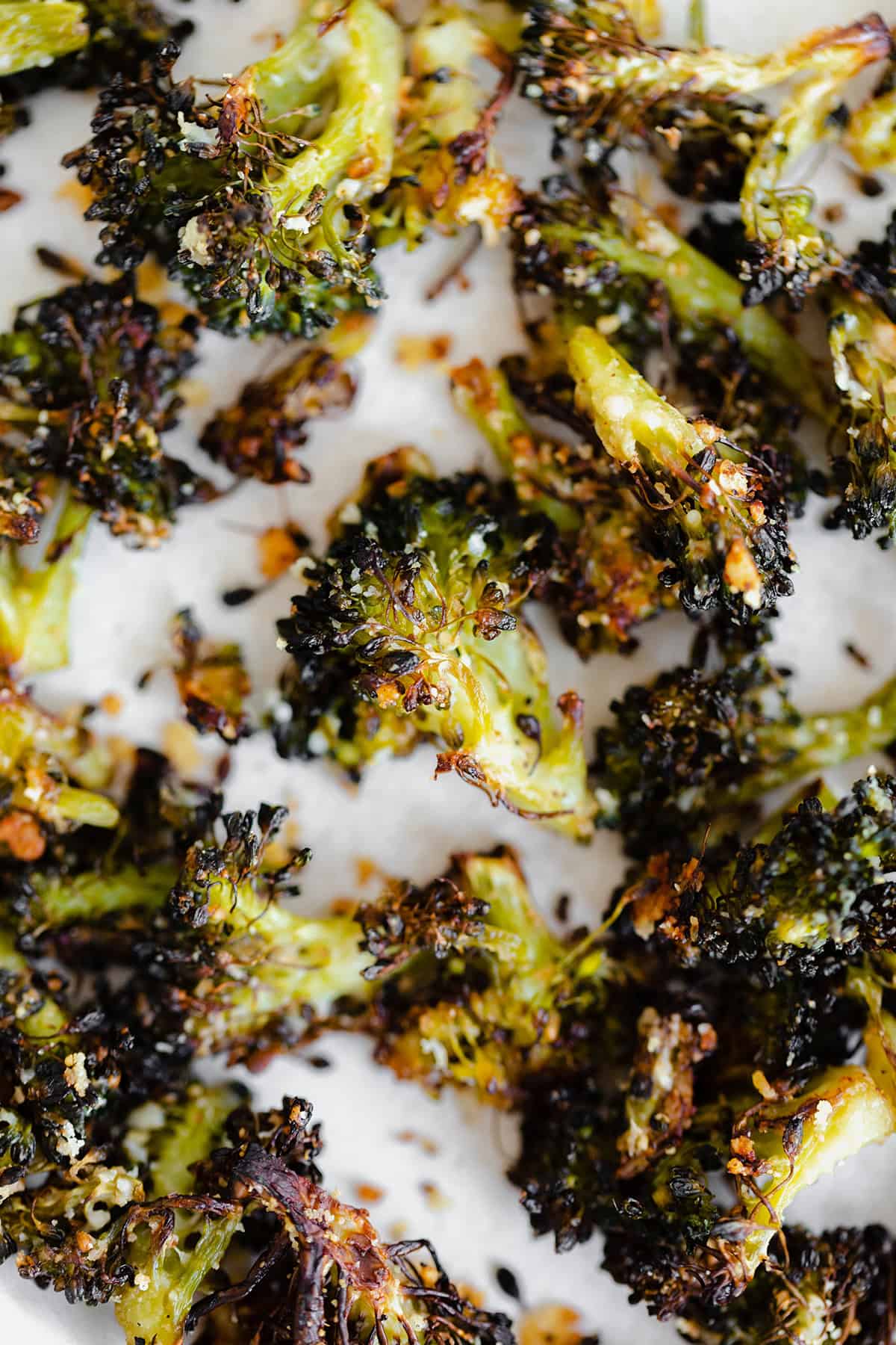 Roasted Cheesy Crispy Broccoli for Cream of Broccoli Soup with Roasted Broccoli Croutons