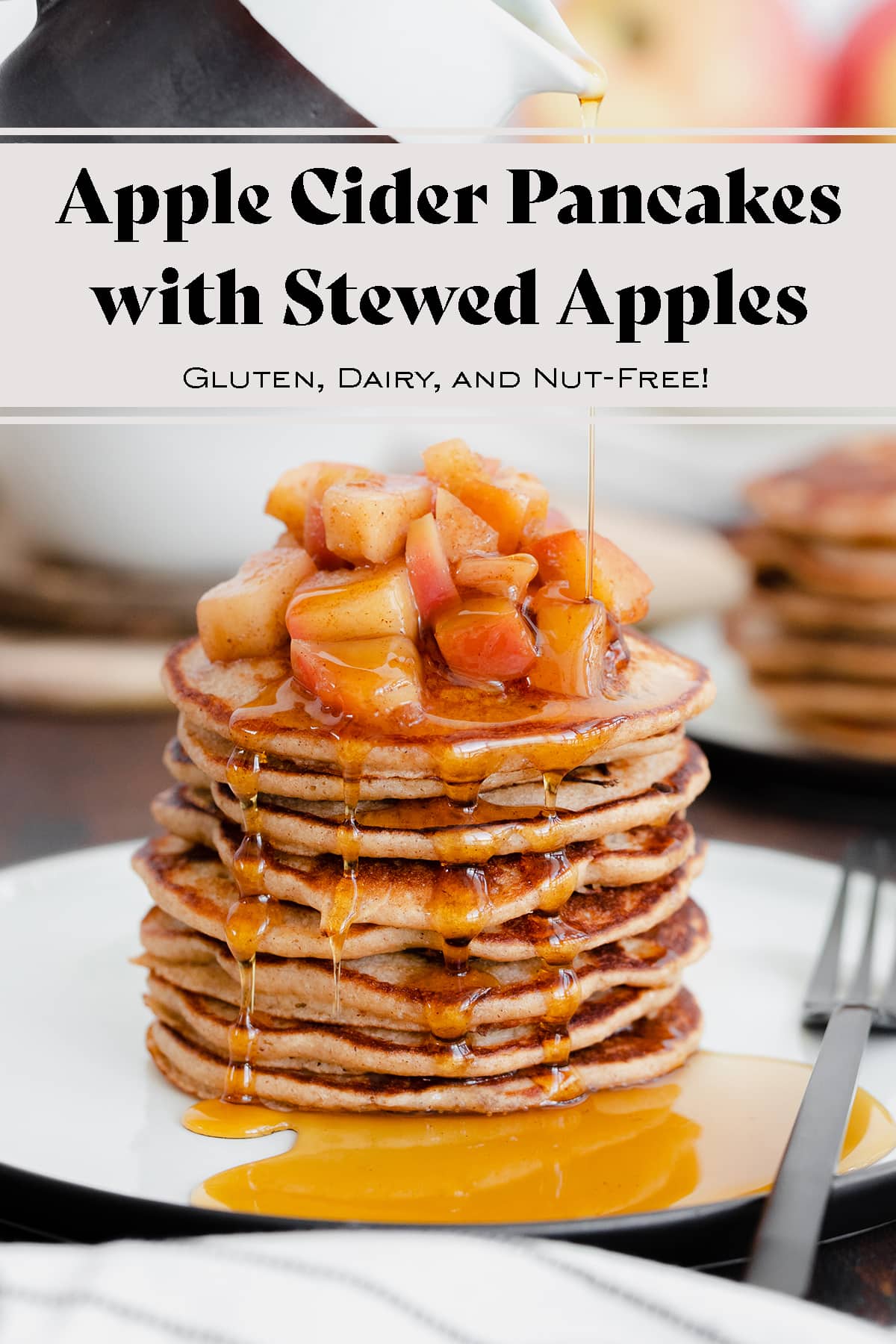 Chocolate Chip Apple Cider Pancakes with Stewed Apples