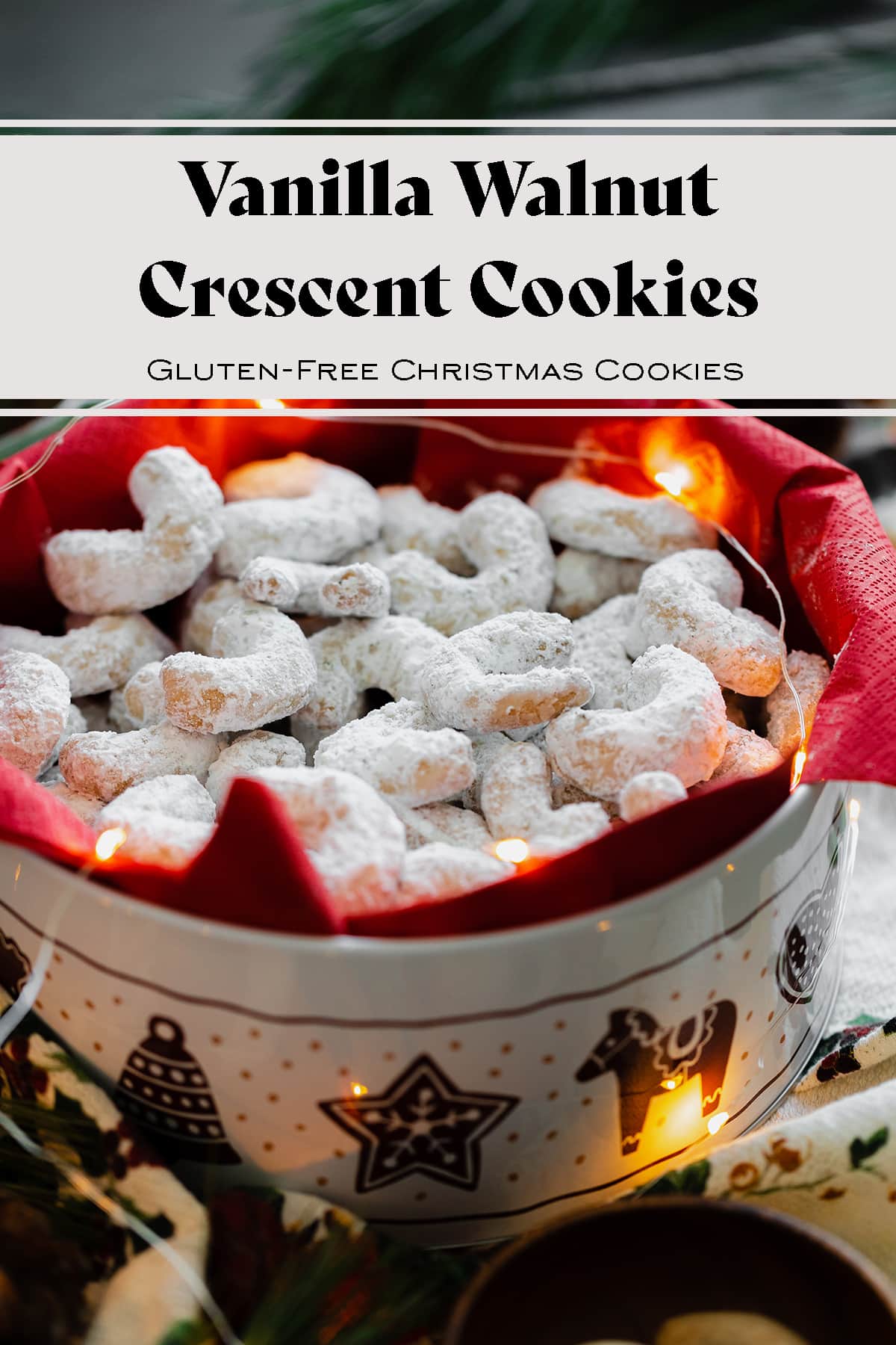 Vanilla Walnut Crescent Cookies