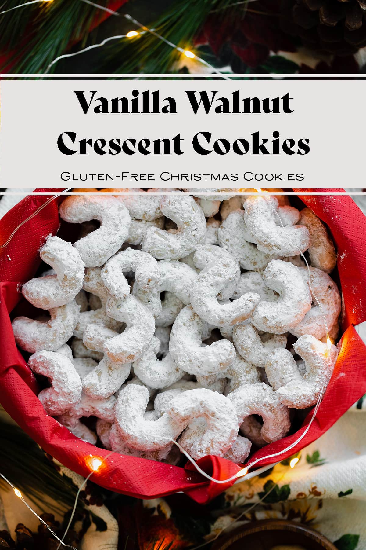 Vanilla Walnut Crescent Cookies