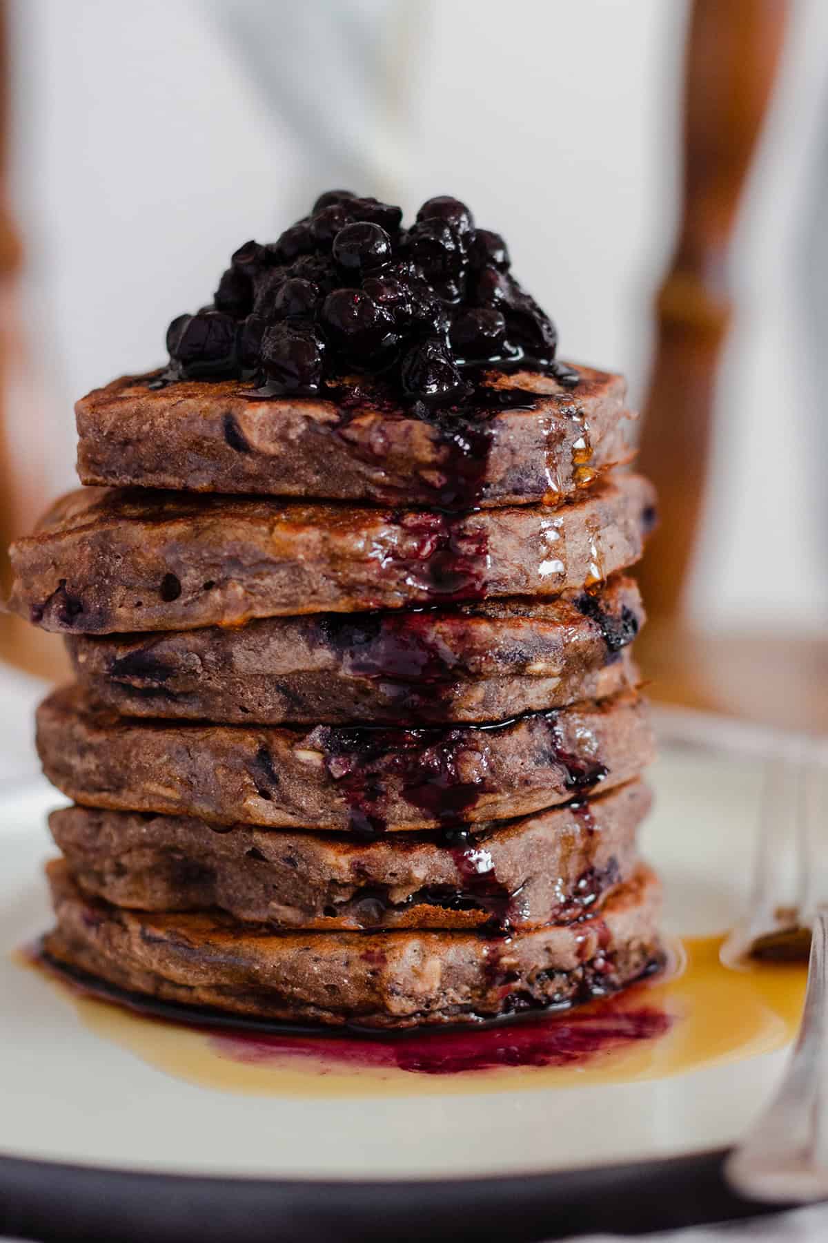 Buckwheat Banana Blueberry Pancakes