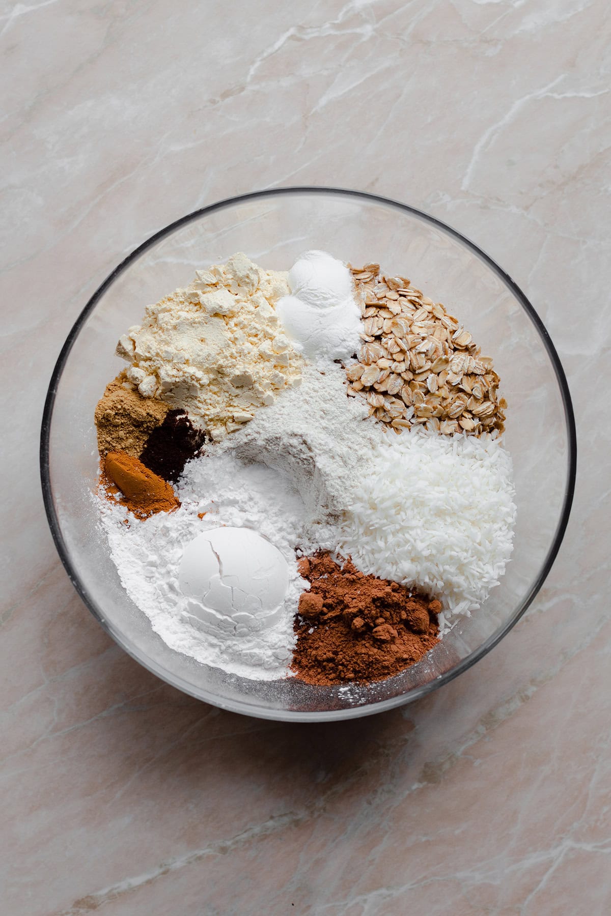 Ingredients for buckwheat banana pancakes.