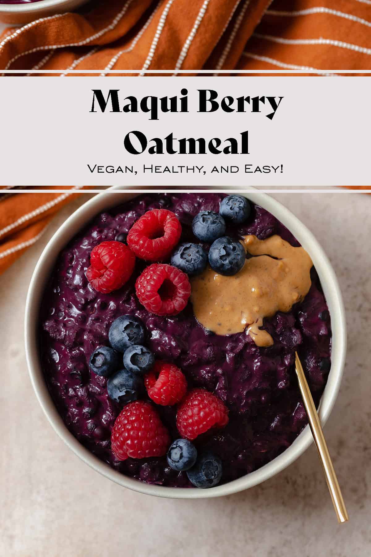 Maqui Berry Oatmeal with Wild Blueberries