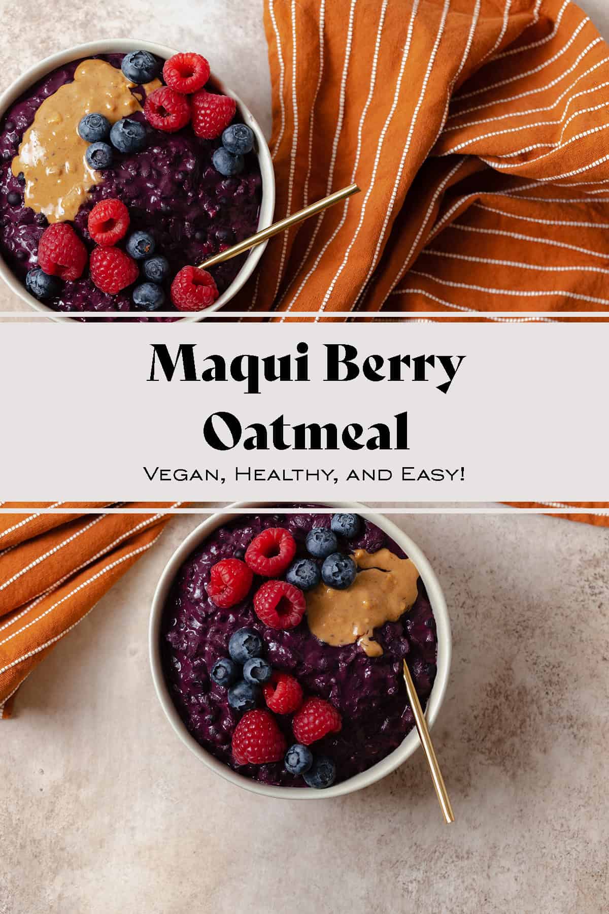 Maqui Berry Oatmeal with Wild Blueberries