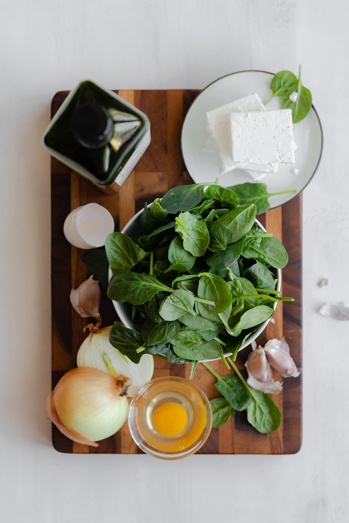 Ingredients for Spinach and Feta Triangles