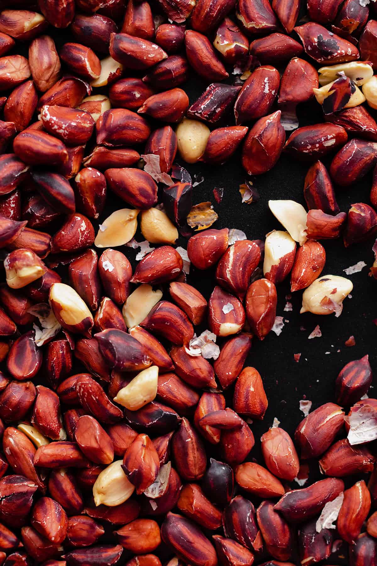 Wild Peanuts on a black background.